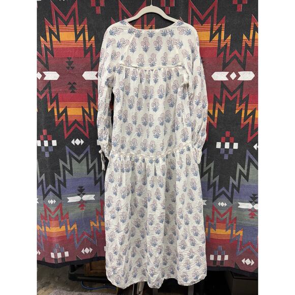 Zara Women's Peasant Cottage Prairie Bohemian Hippie Small Lagenlook Maxi Dress - Picture 2 of 9